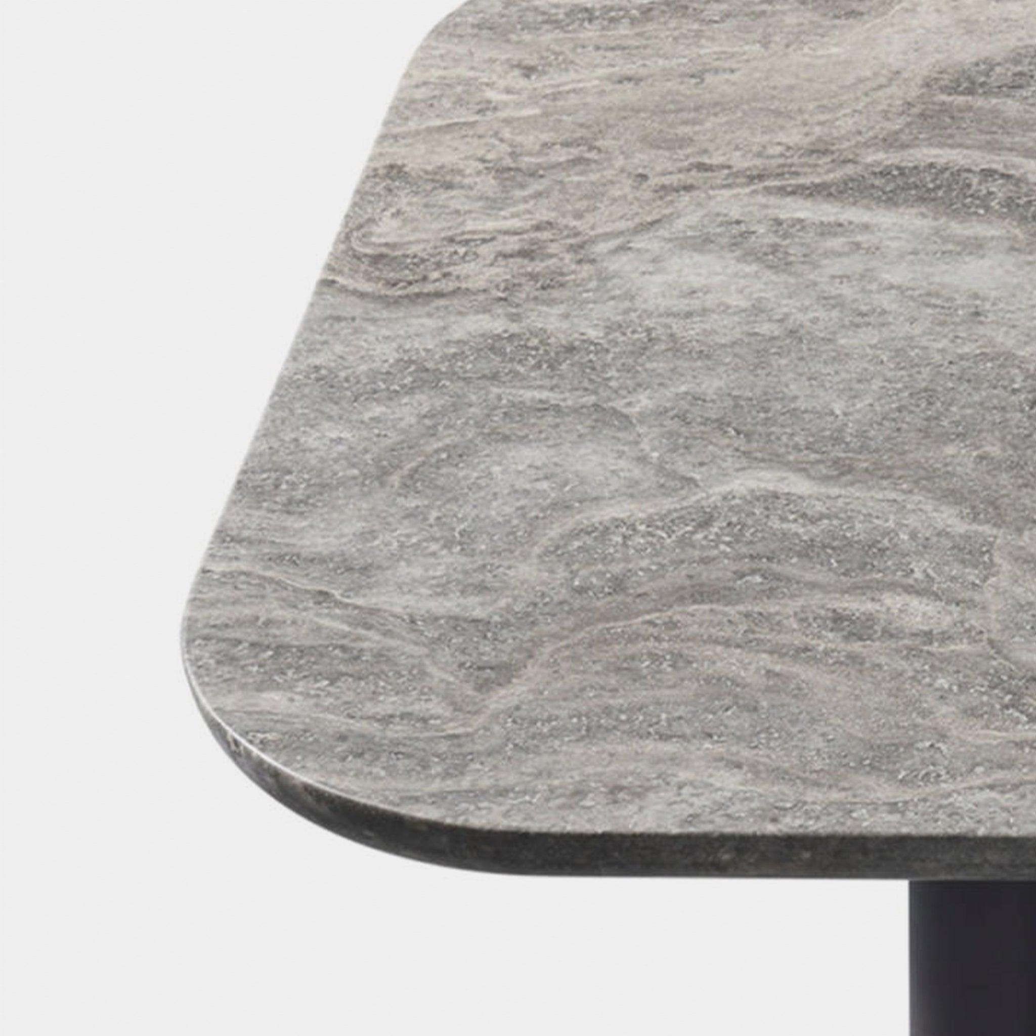 Harbour Victoria Dining Table 2600 - Aluminum Asteroid, Travertine Dark Gray