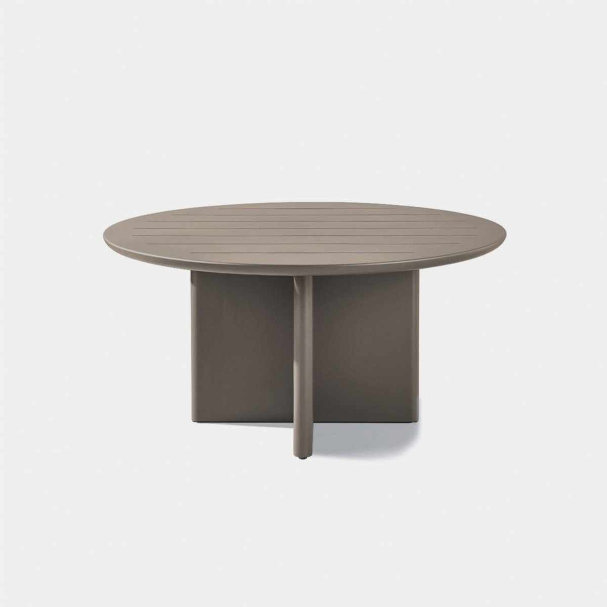 Harbour Victoria Slatted Round Dining Table 60" - Aluminum Asteroid