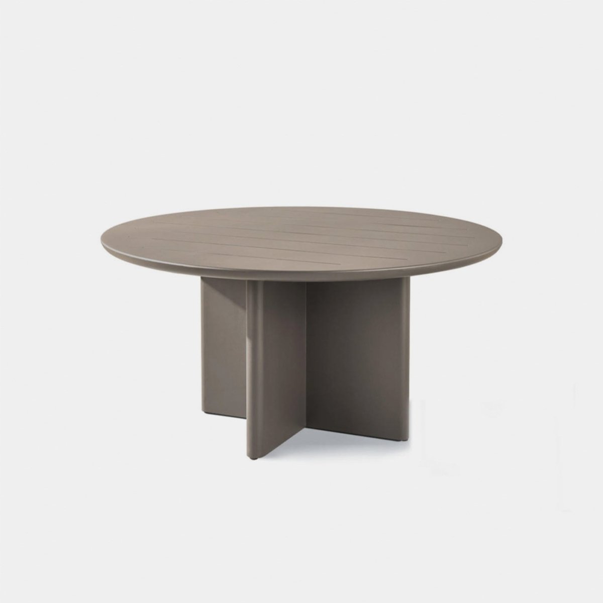 Harbour Victoria Slatted Round Dining Table 60" - Aluminum Asteroid