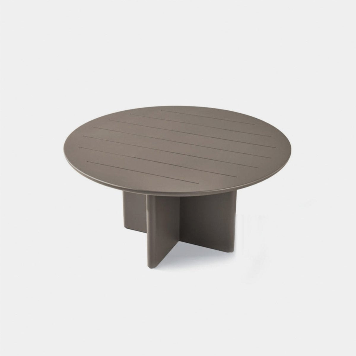 Harbour Victoria Slatted Round Dining Table 60" - Aluminum Asteroid