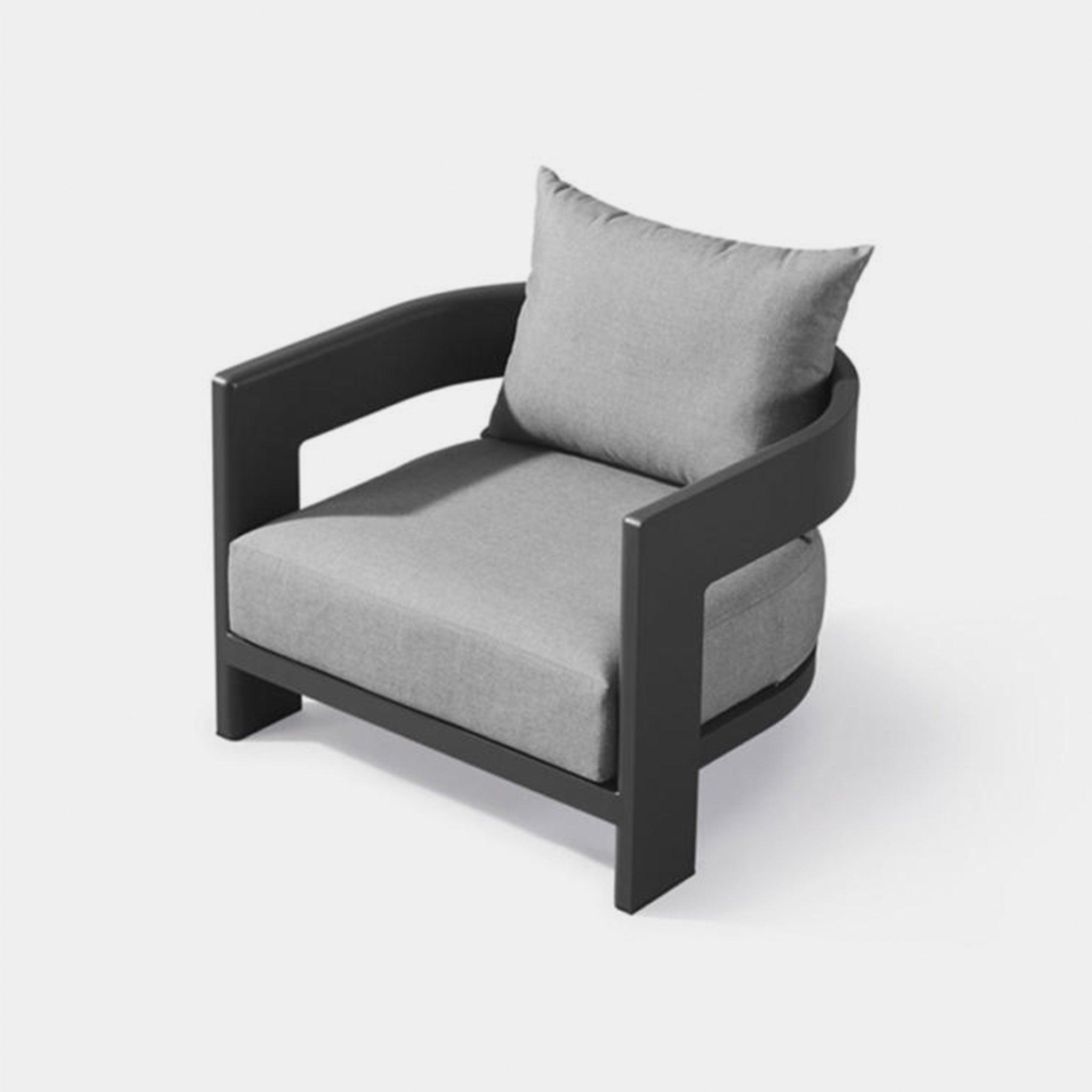 Harbour Victoria Lounge Chair - Aluminum Asteroid, Siesta Indigo