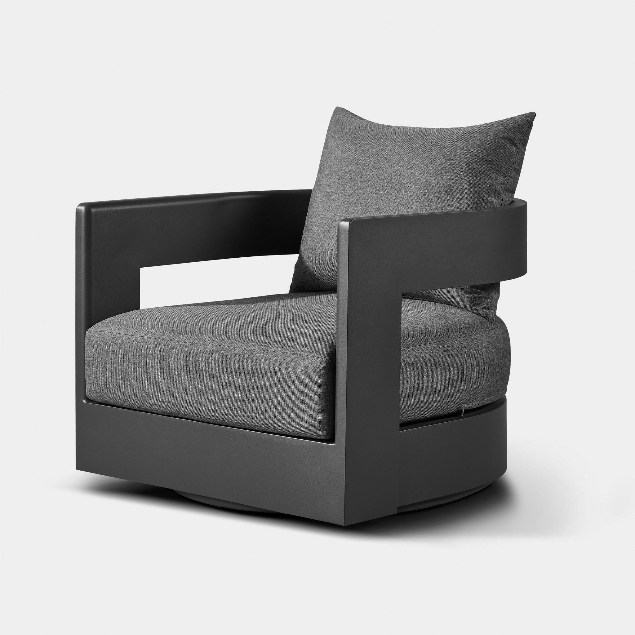 Harbour Victoria Swivel Lounge Chair - Aluminum Asteroid, Lisos Grafito