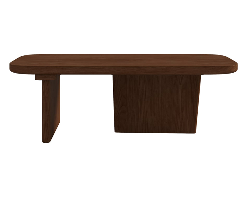 HMR Rectangular Coffee Table with Abstract Base - Walnut