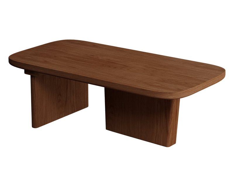 HMR Rectangular Coffee Table with Abstract Base - Walnut