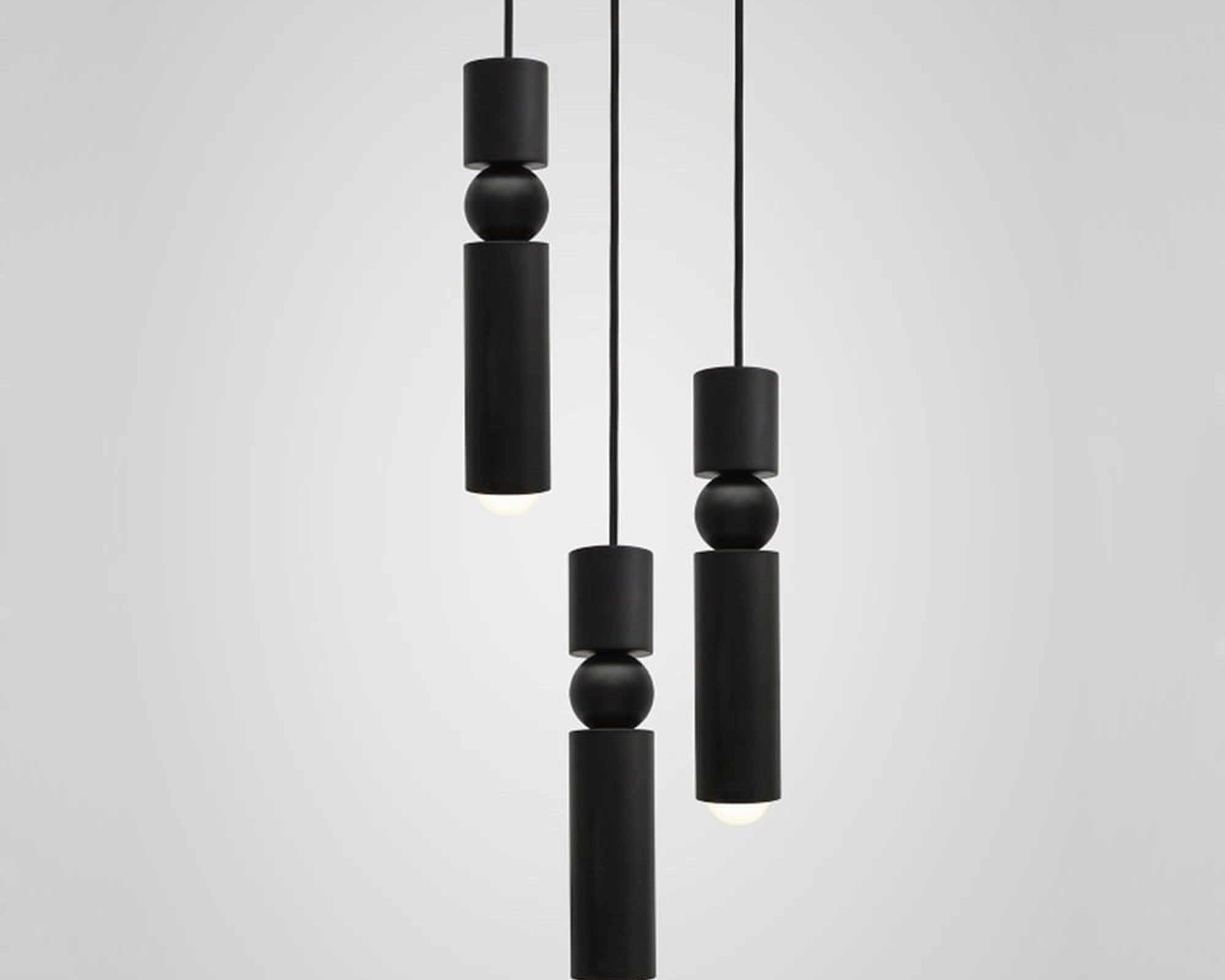 HMR Mini Cylinder Single-Light Pendant Light - Black