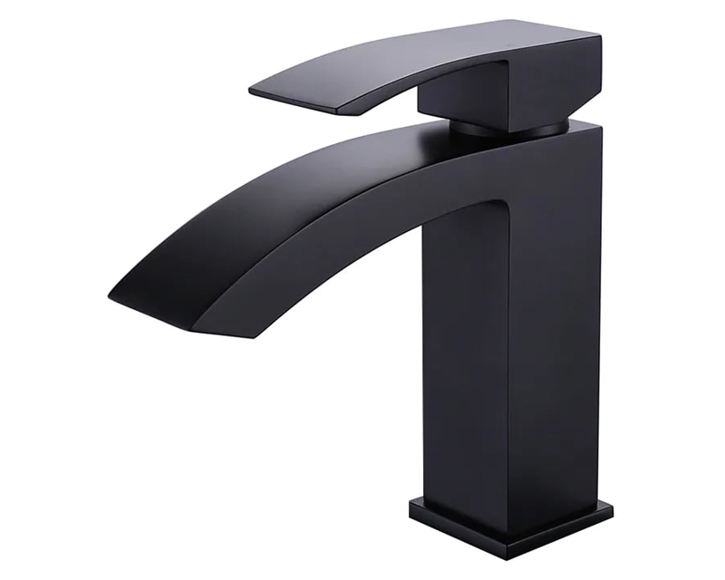 HMR Single Hole Deck Mounted Bathroom Sink Faucet - Black