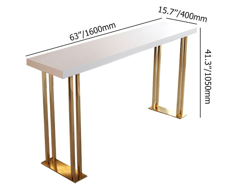 HMR Hover Modern 63" Rectangle Bar Table - White