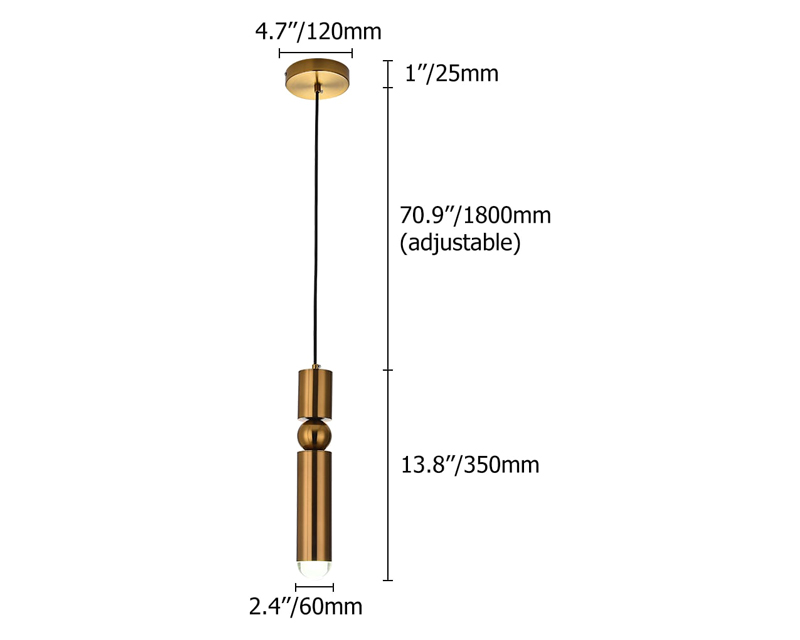 HMR Mini Cylinder Single-Light Pendant Light