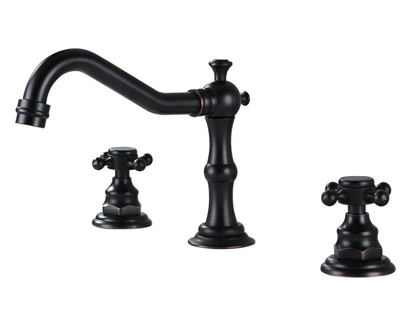 HMR Chester Traditional Double Handle Bathroom Widespread Sink Faucet - Antique Black