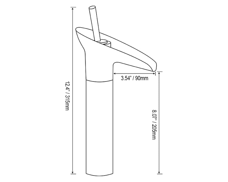 HMR Ashfie Classic Single Tall Waterfall Basin Mixer Tap