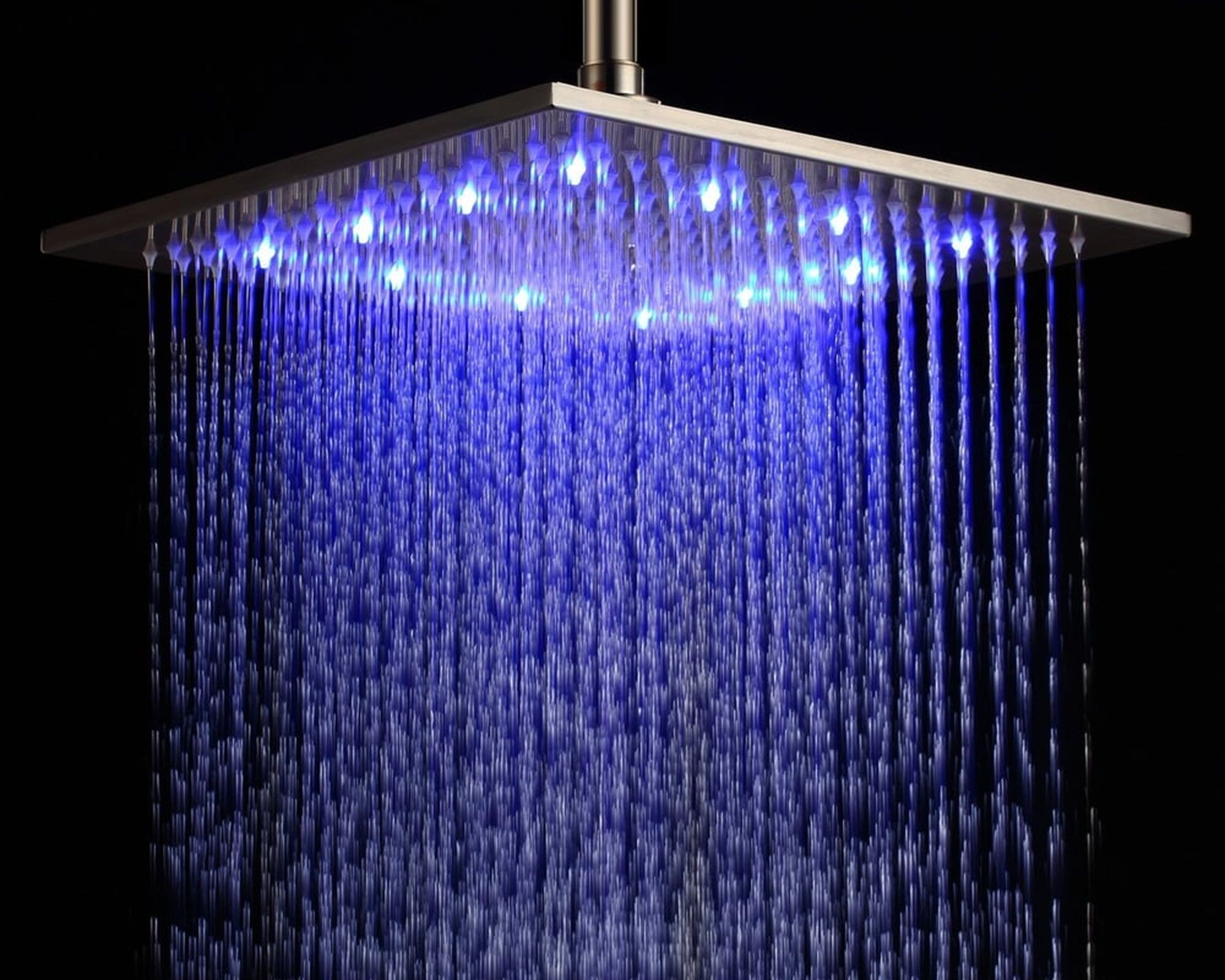 HMR Modern 12" Square Ceiling Mount Rain Shower Head with LED