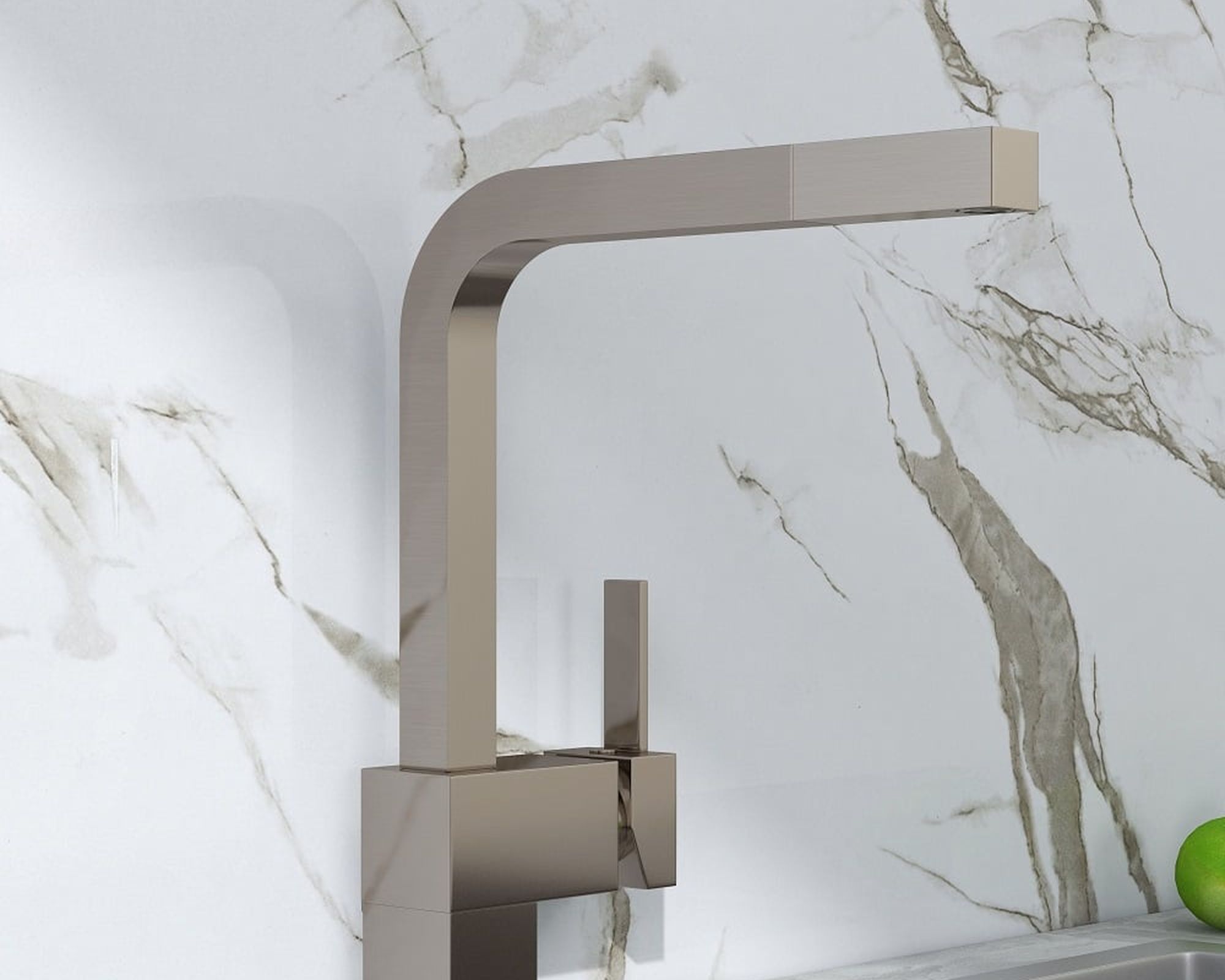 HMR Contemporary Pull-Out Brass Kitchen Faucet