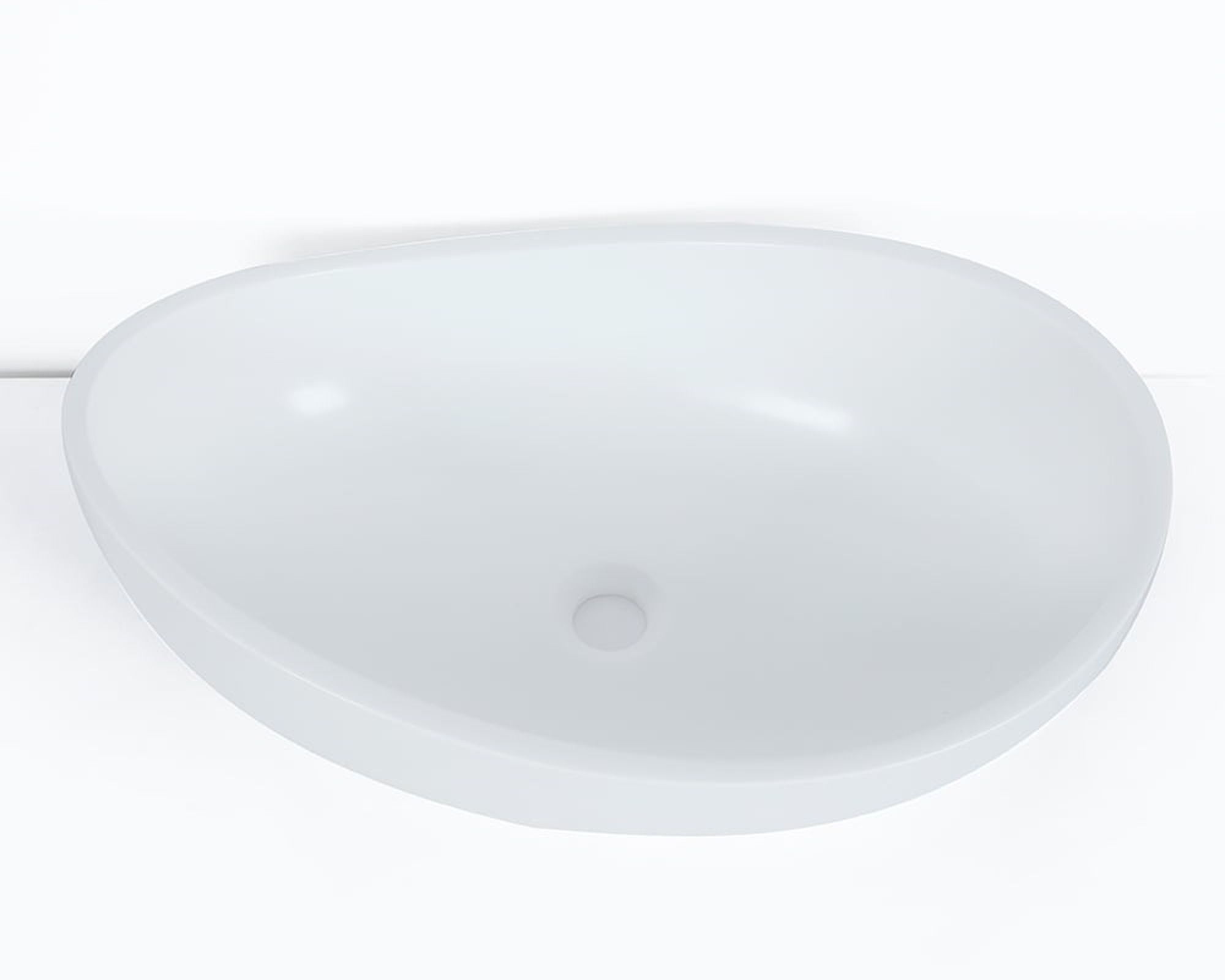 HMR Modern Bathroom Vessel Sink with Pop Up Drain - Glossy White