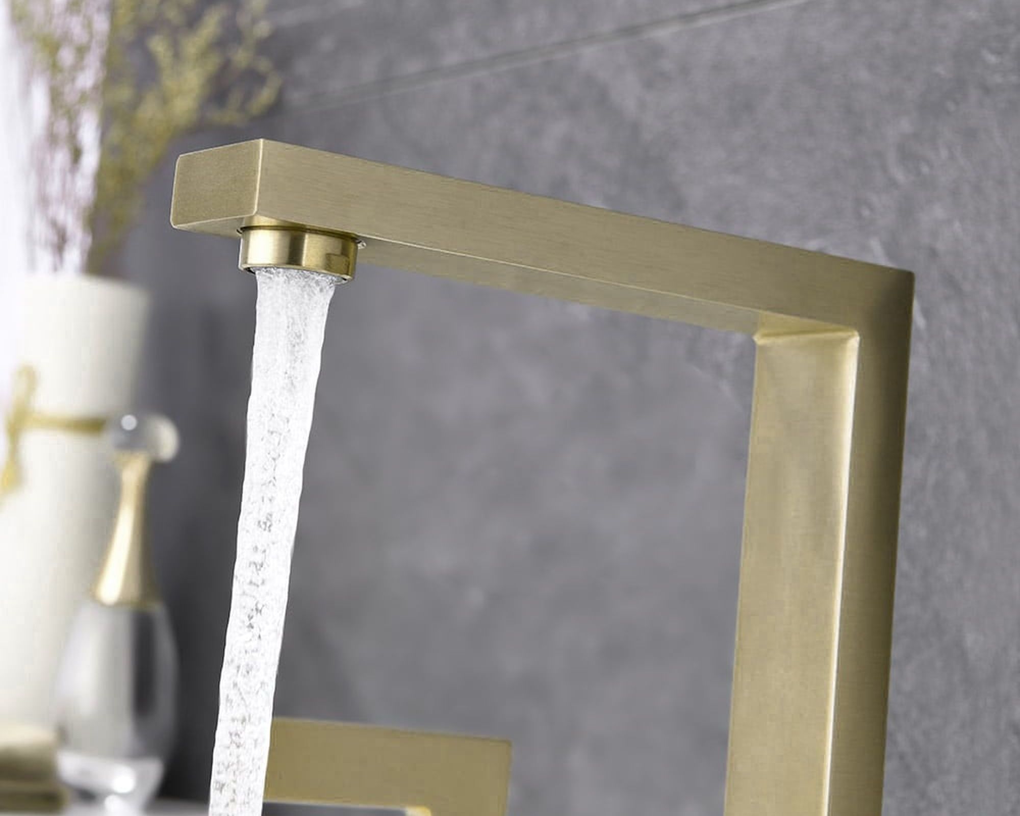 HMR Modern Widespread Bathroom Sink Faucet Double Handle - Brushed Gold