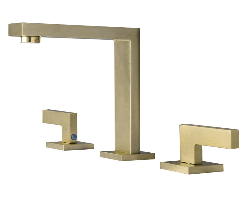 HMR Modern Widespread Bathroom Sink Faucet Double Handle - Brushed Gold