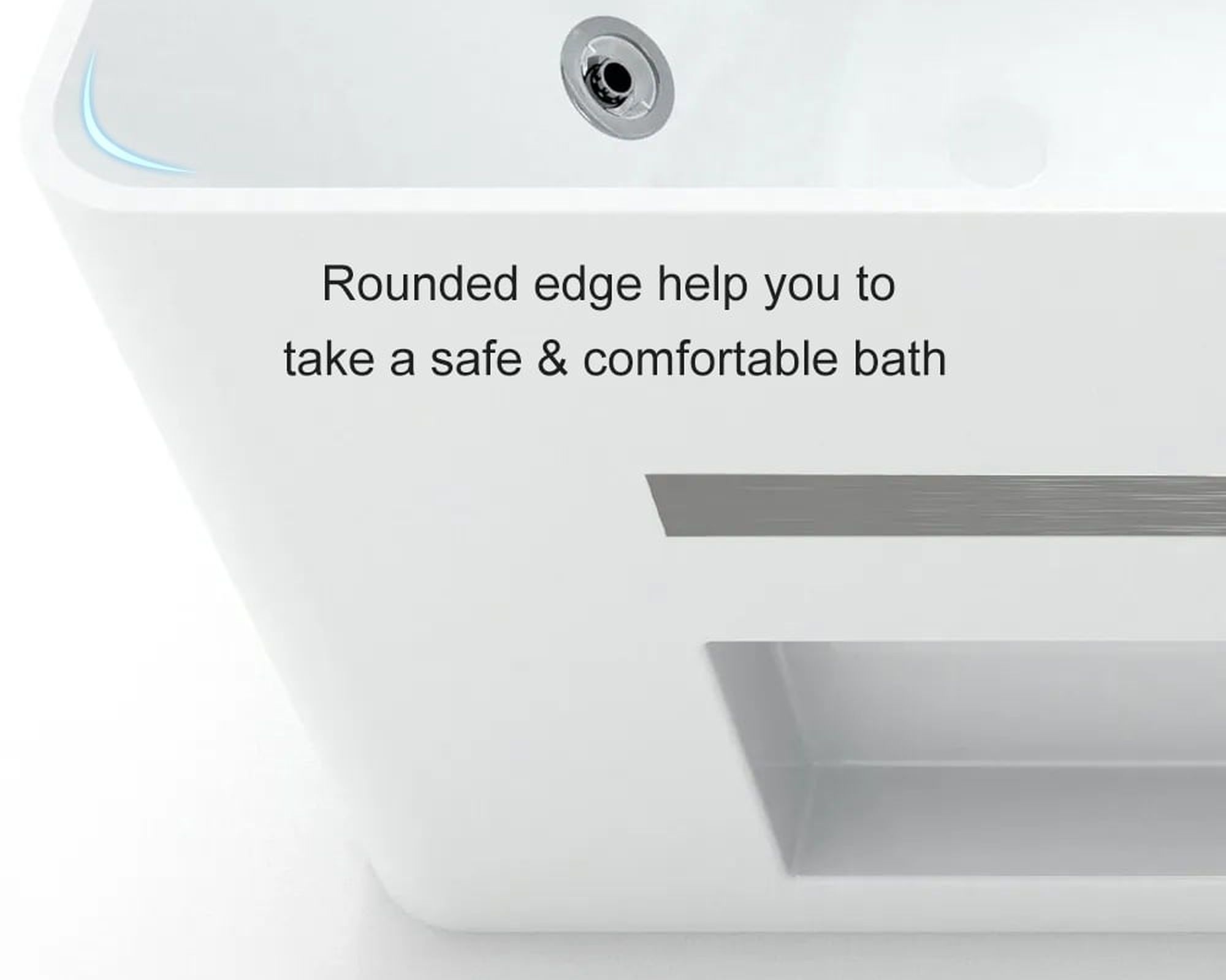 HMR 60'' Massage Bathtub with Ambient Lighting 89-Gallon Capacity - White