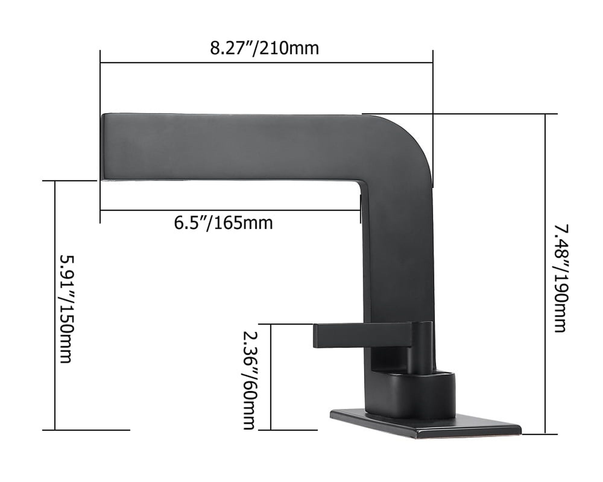 HMR Waterfall Single Handle Bathroom Sink Faucet with Escutcheon