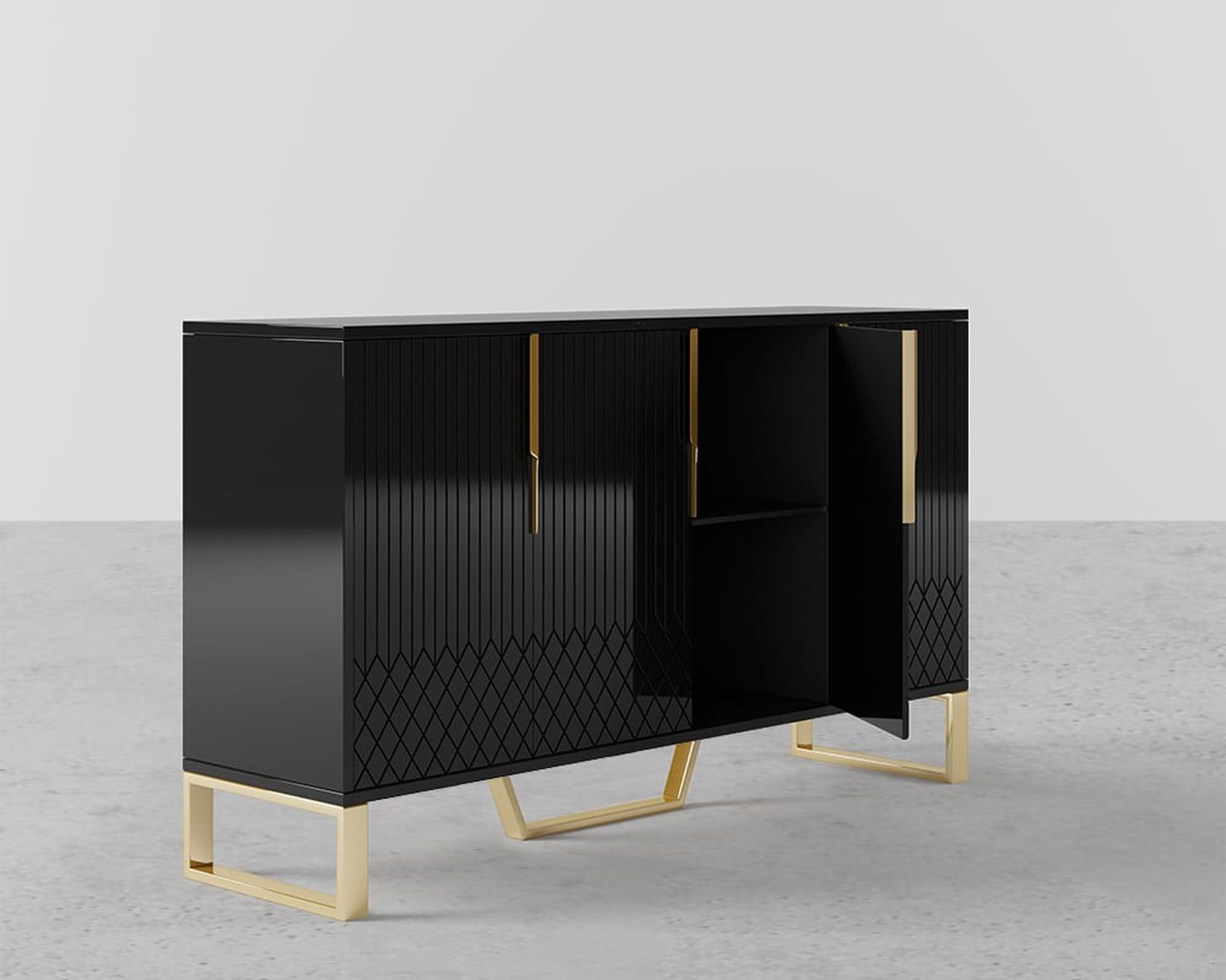 HMR Aro Series Modern 59.1" Affordable Sideboard with Storage