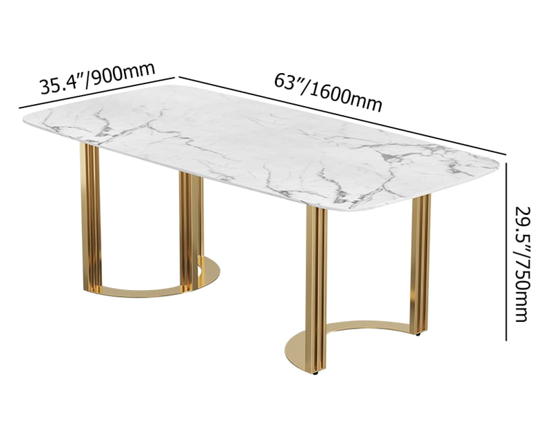 HMR Modern 63" Rectangle Dining Table for 4-6 People