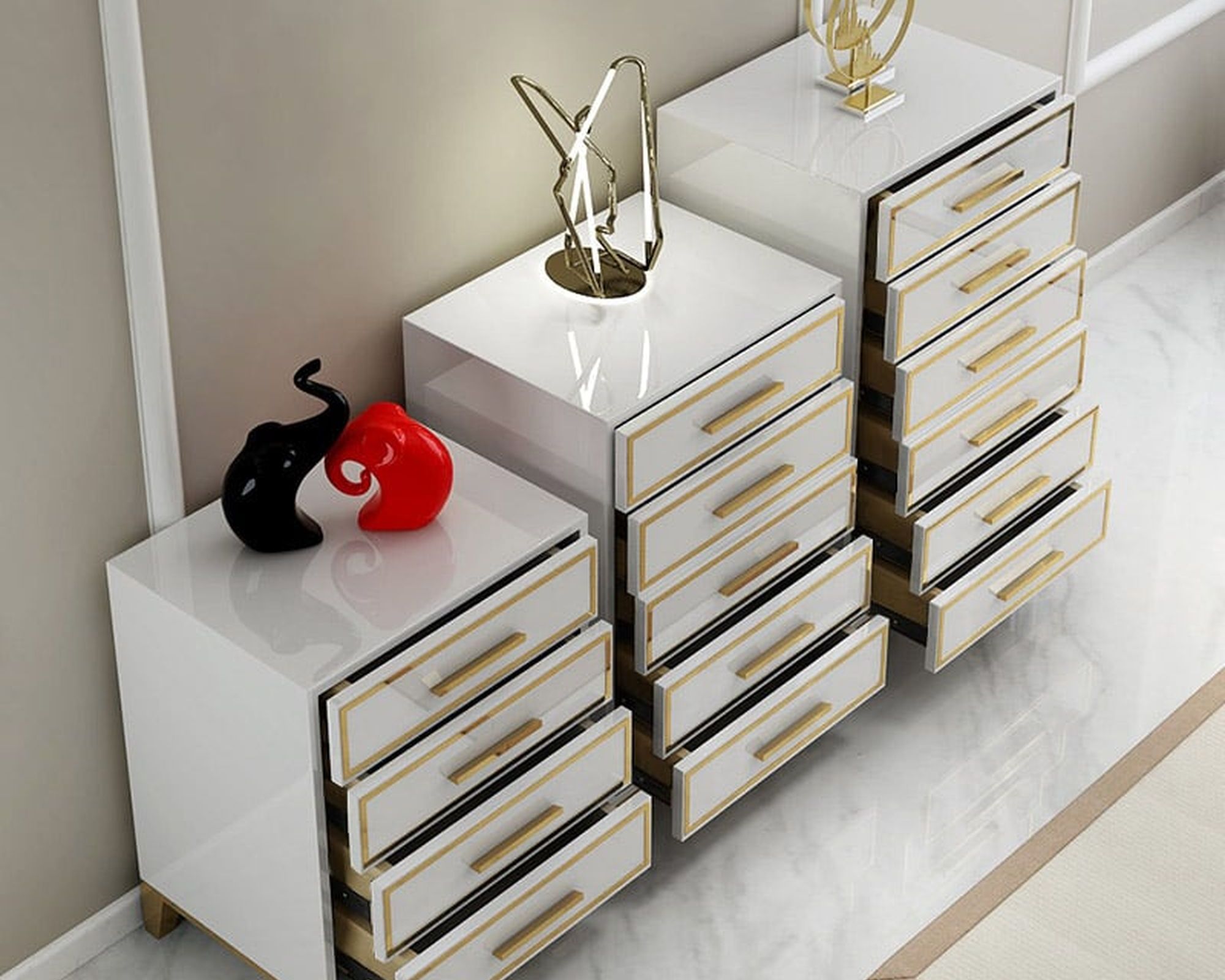 HMR Modern Accent Chest with 6 Drawers