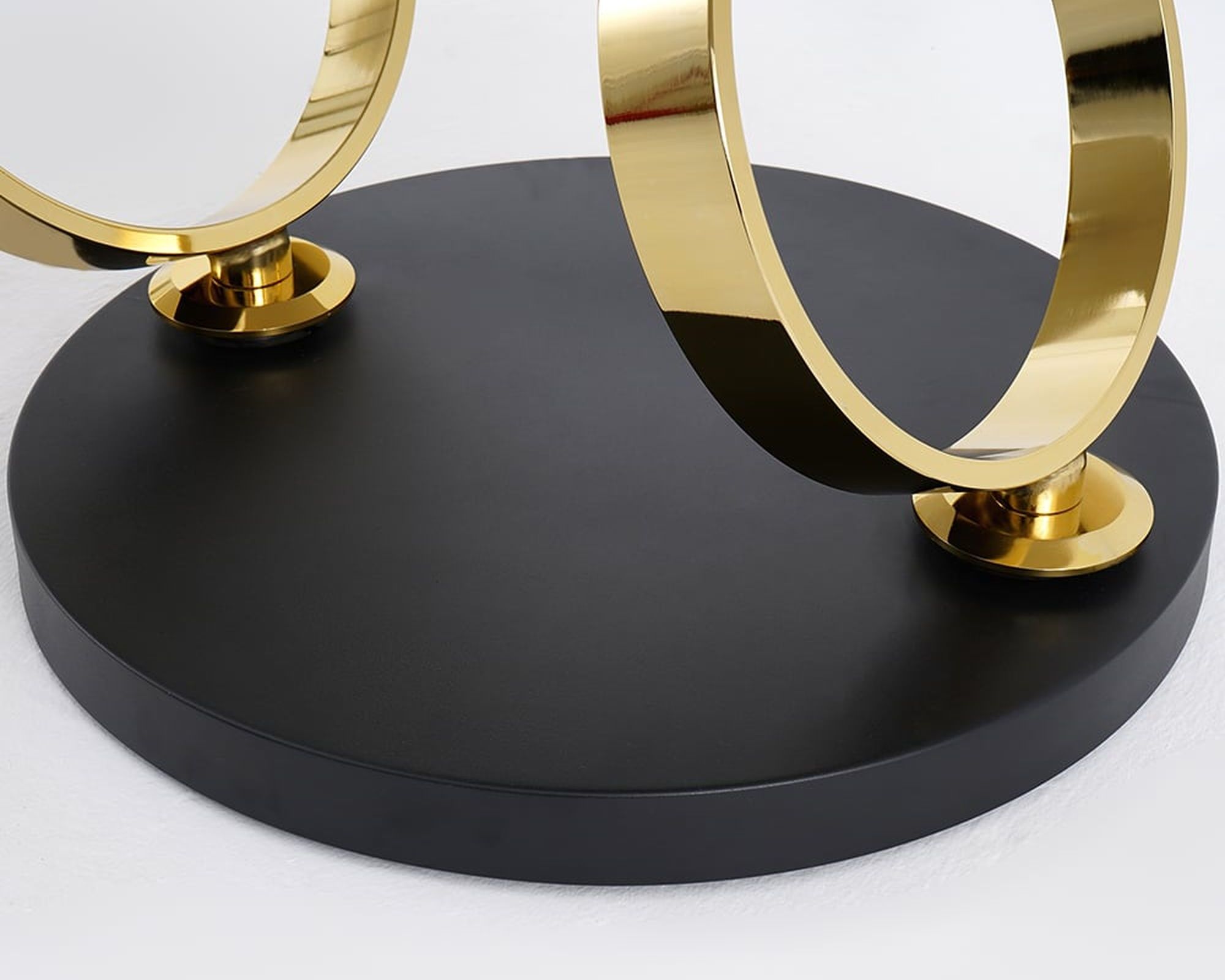 HMR Modern Extendable Coffee Table with Ring-Shaped Metal Pedestal - Gold