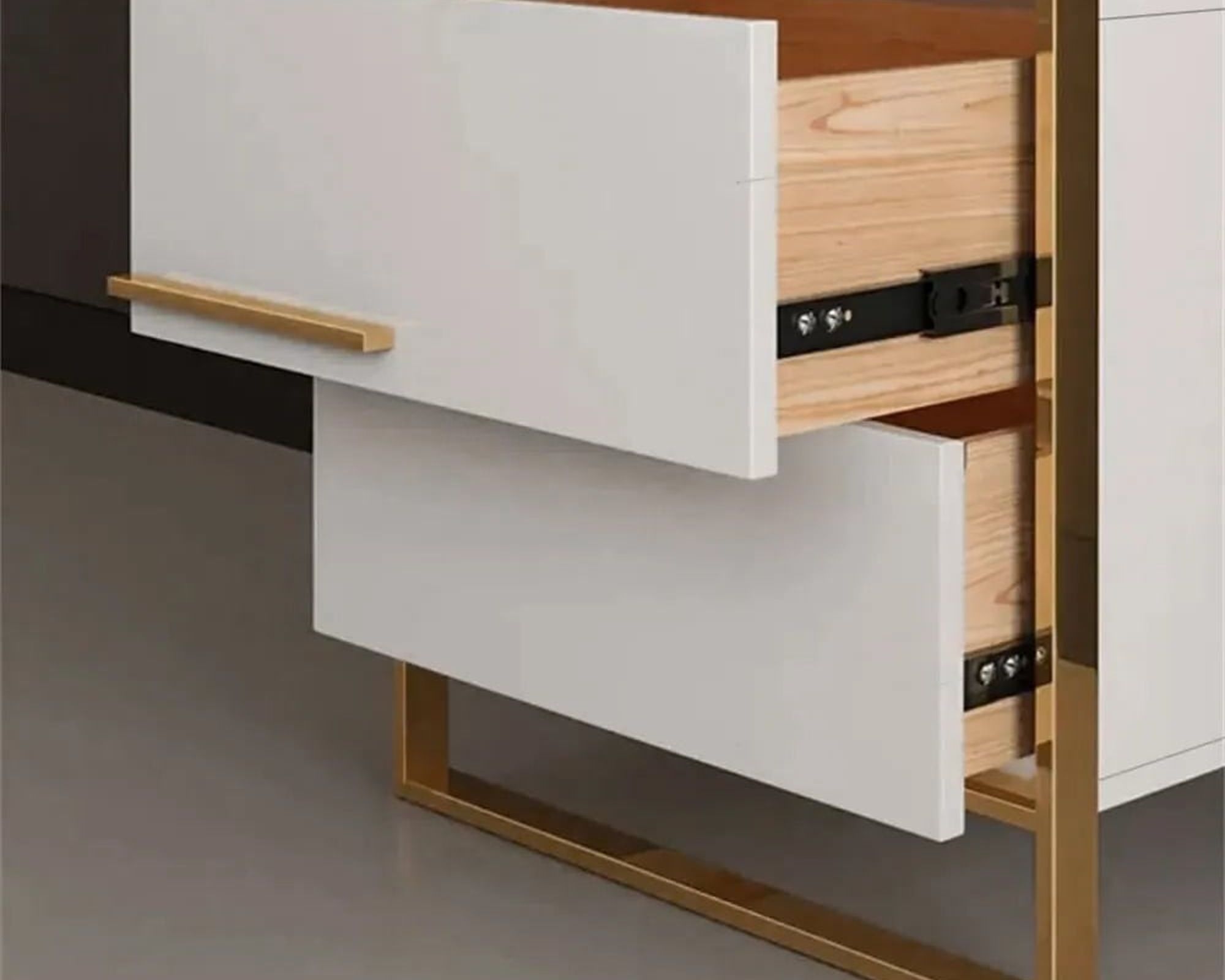 HMR Cylina Series Modern Square Nightstand with 2 Drawers