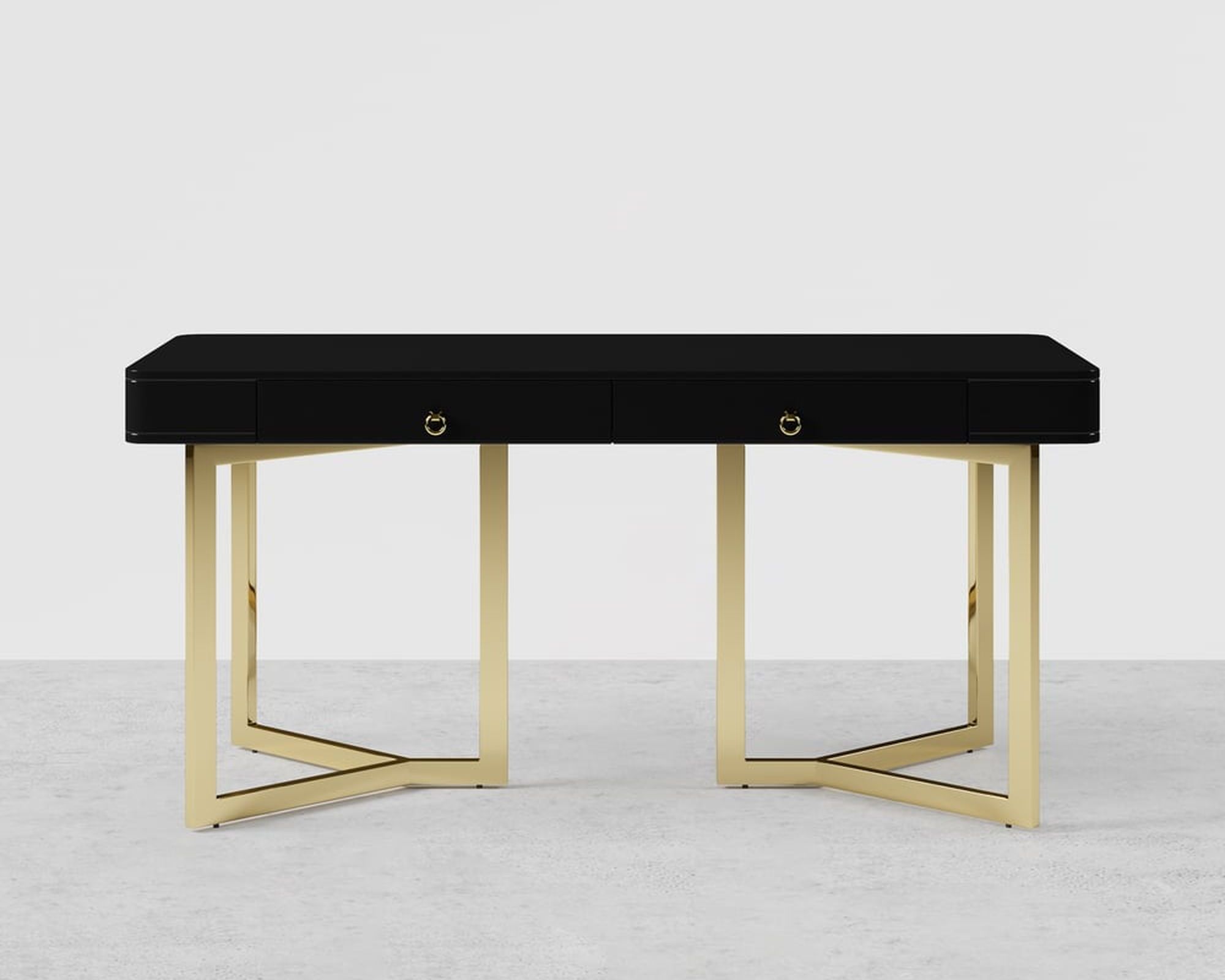 HMR Modern 55" Office Desk with Gold Tripod Base