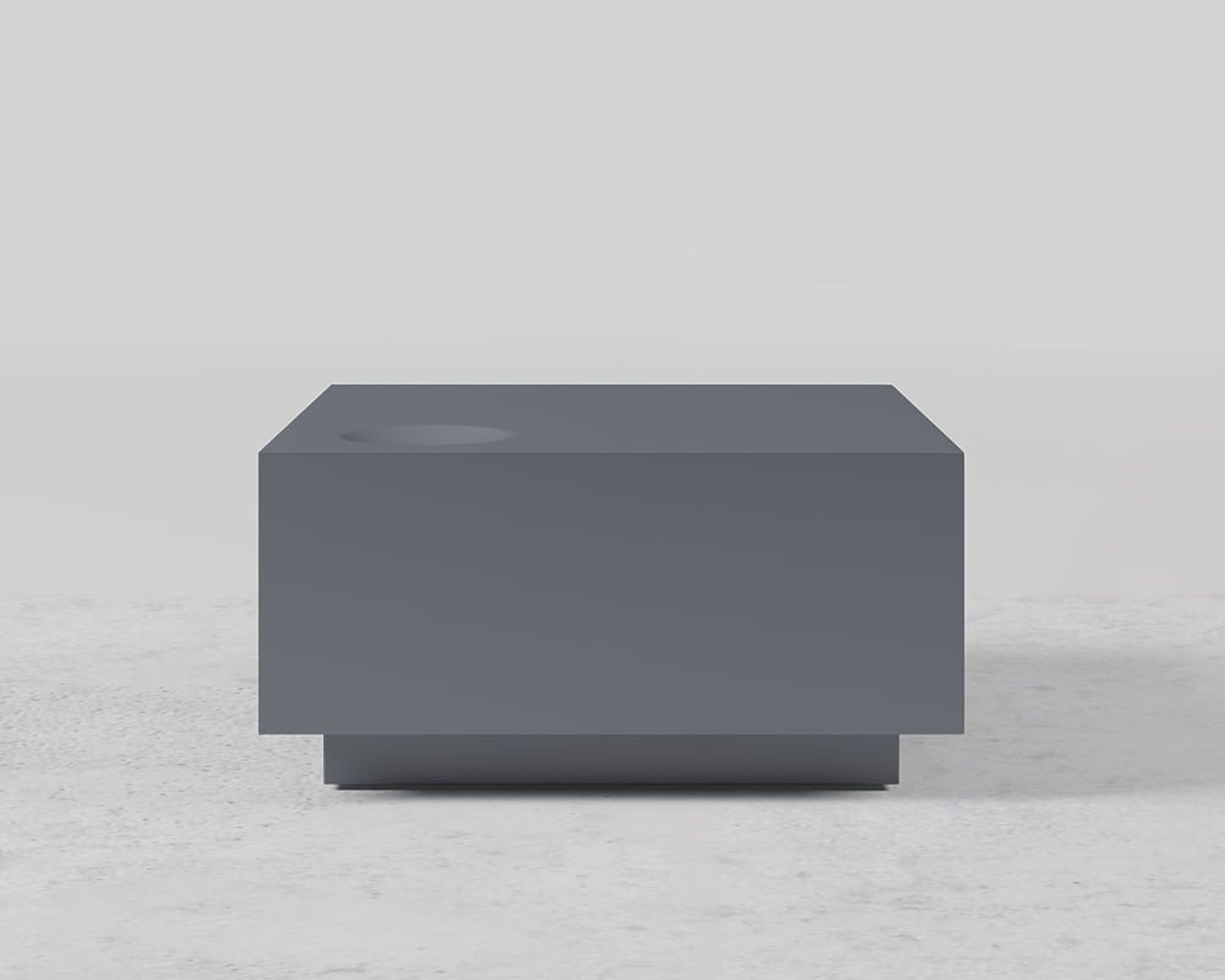 HMR - Square Coffee Table with Storage and Drawer in Gray