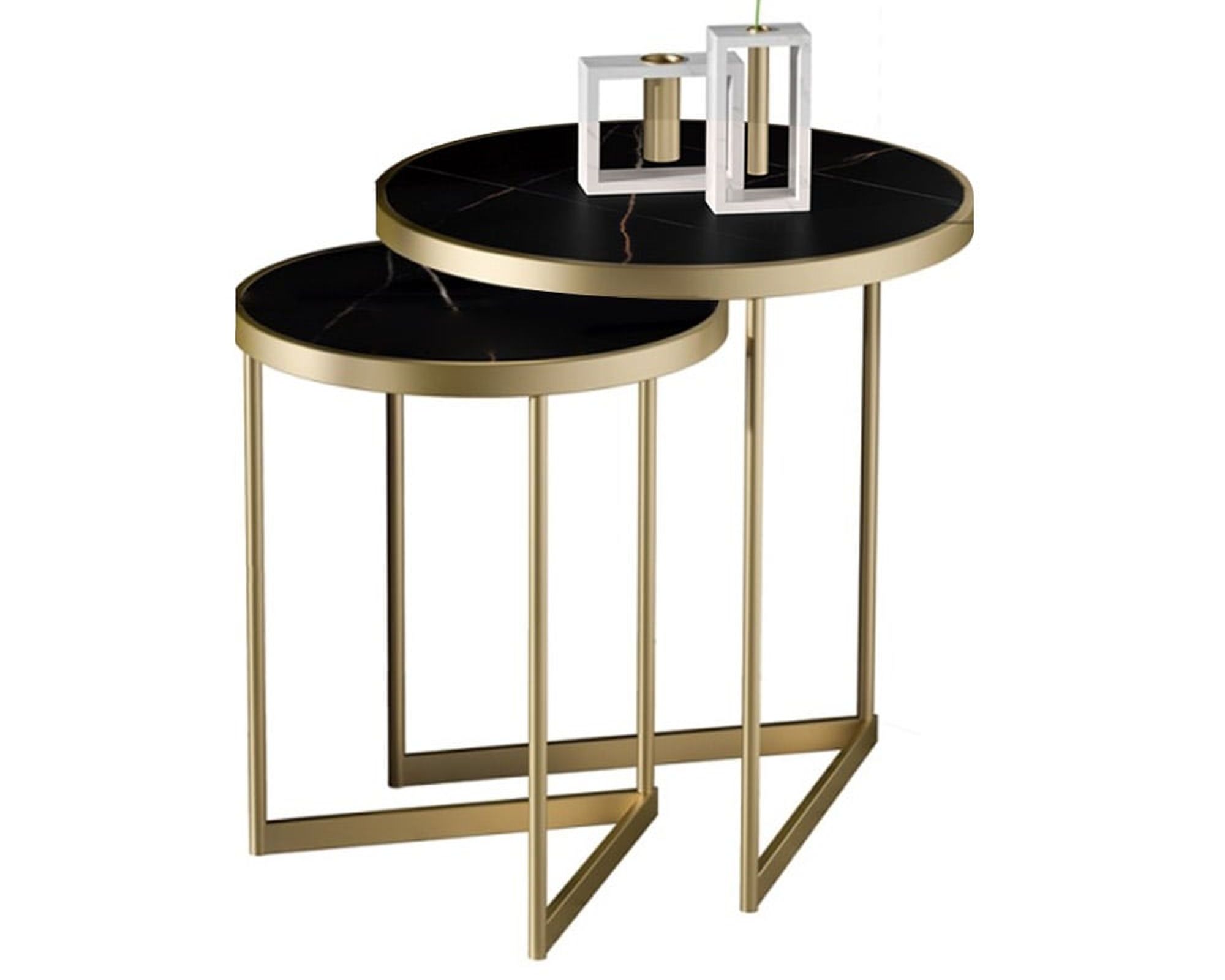 HMR Modern End Table Sets - Black, Marble