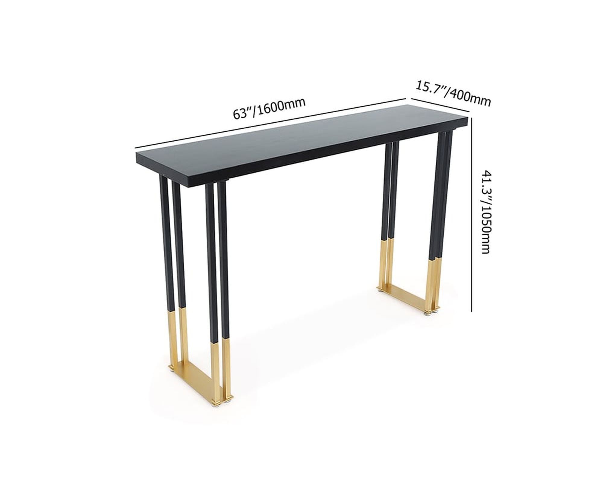 HMR Hover Modern 63" Rectangle Bar Table - Gold