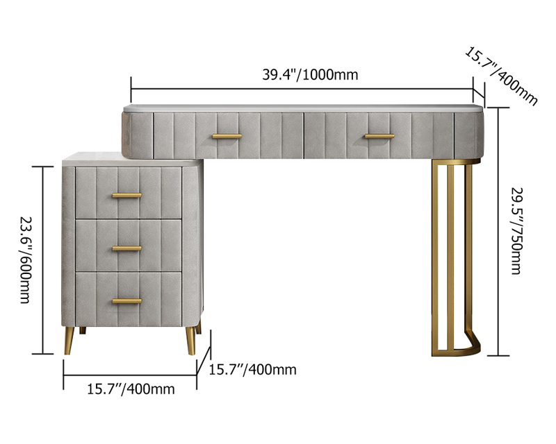 HMR Modern Expandable Makeup Vanity Dressing Table