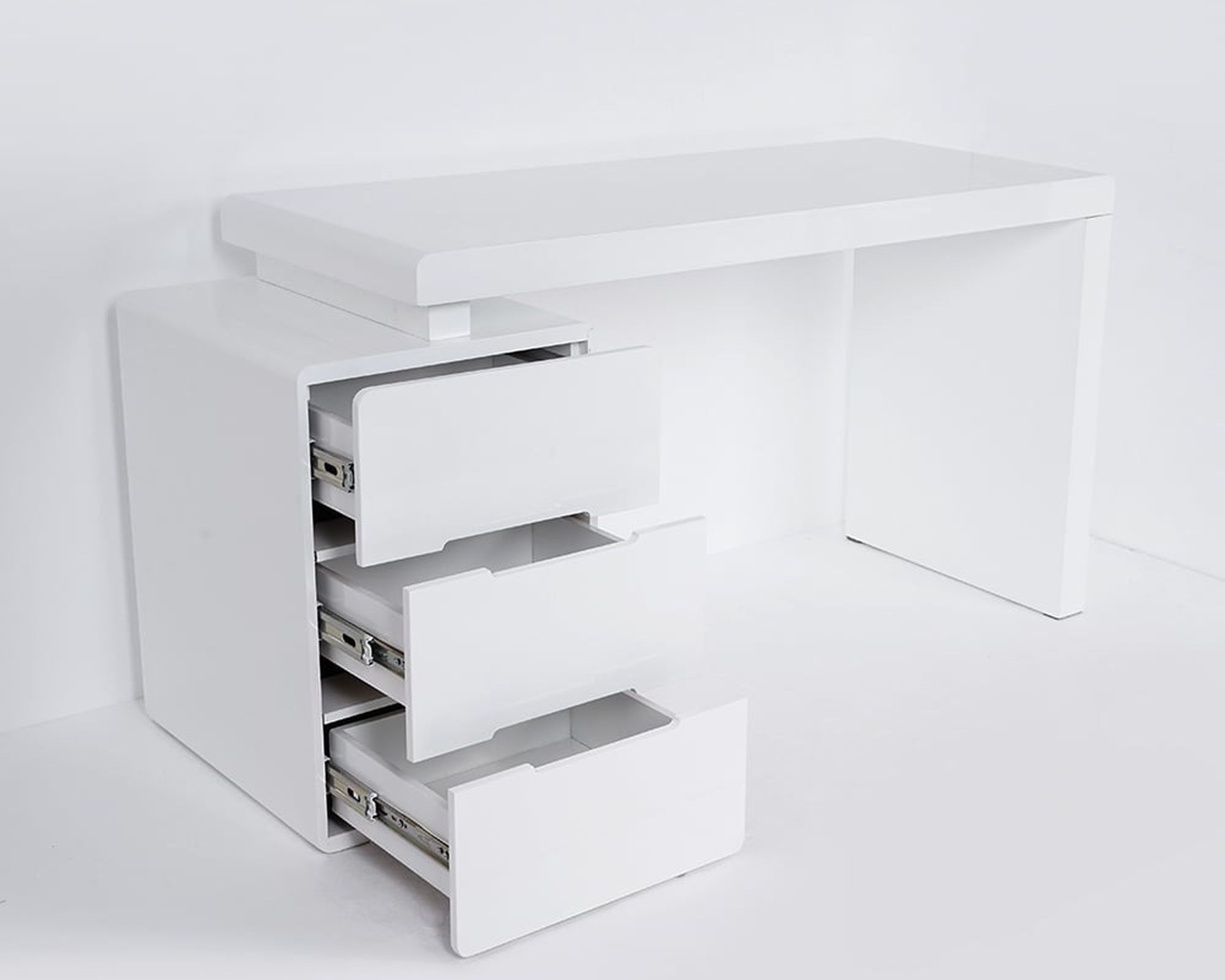 HMR Mular 3-Drawer Writing Desk with 3 Drawers Office Furniture - White, 63"L x 19.7"W x 27.6"H