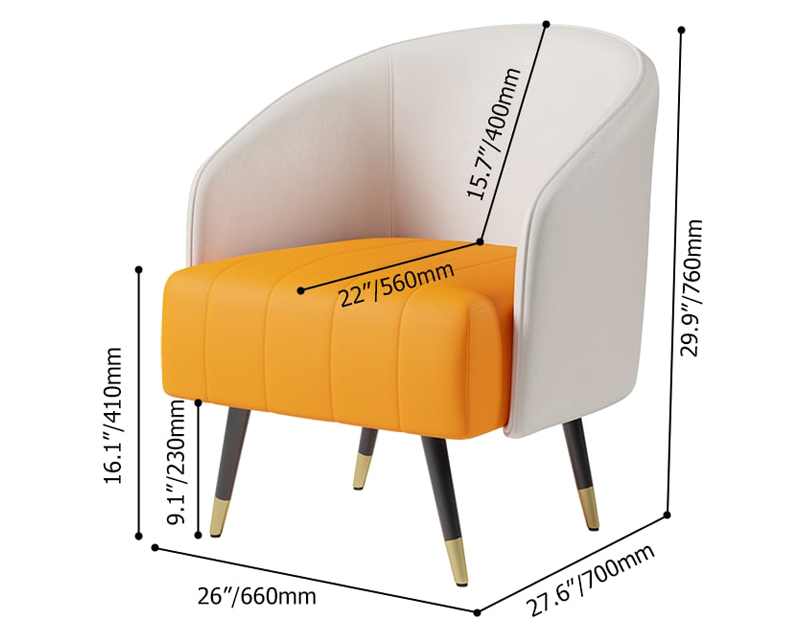 HMR Accent Chair with High Back - White, Leather