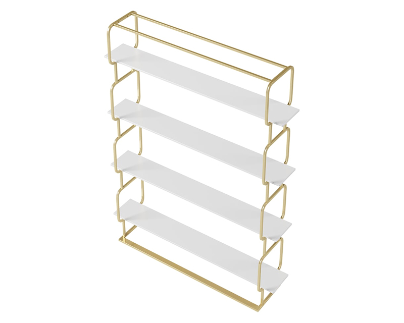 HMR Modern Freestanding 47" Etagere Bookcase - White/Gold