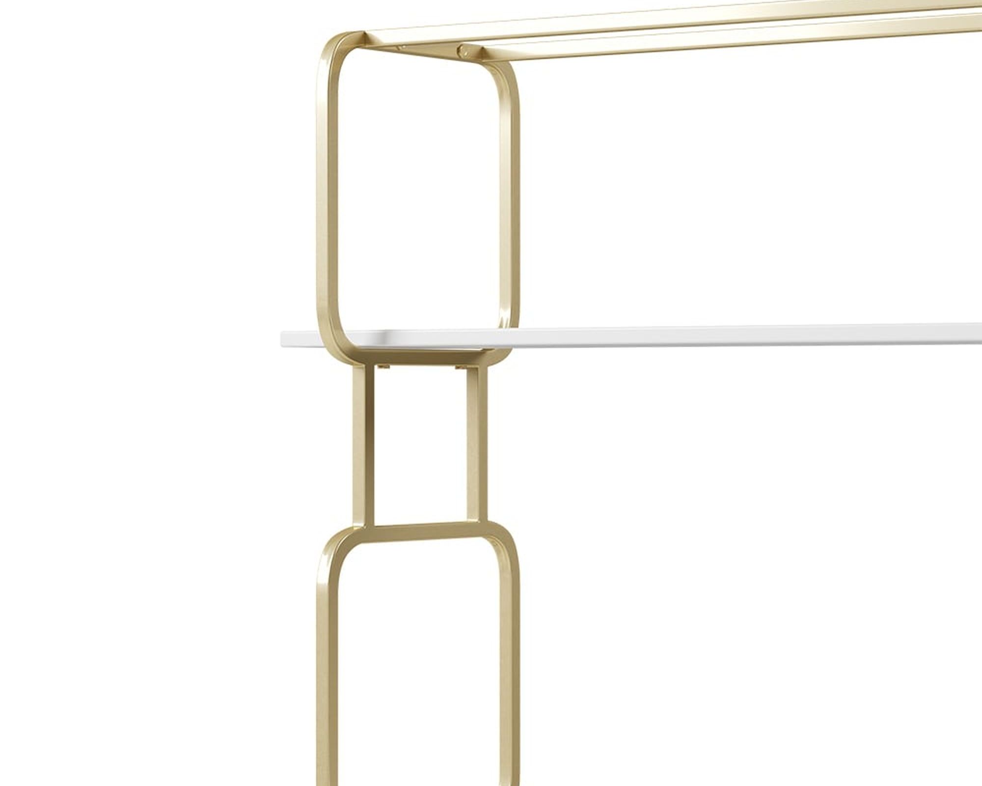 HMR Modern Freestanding 32" Etagere Bookshelf - White/Gold