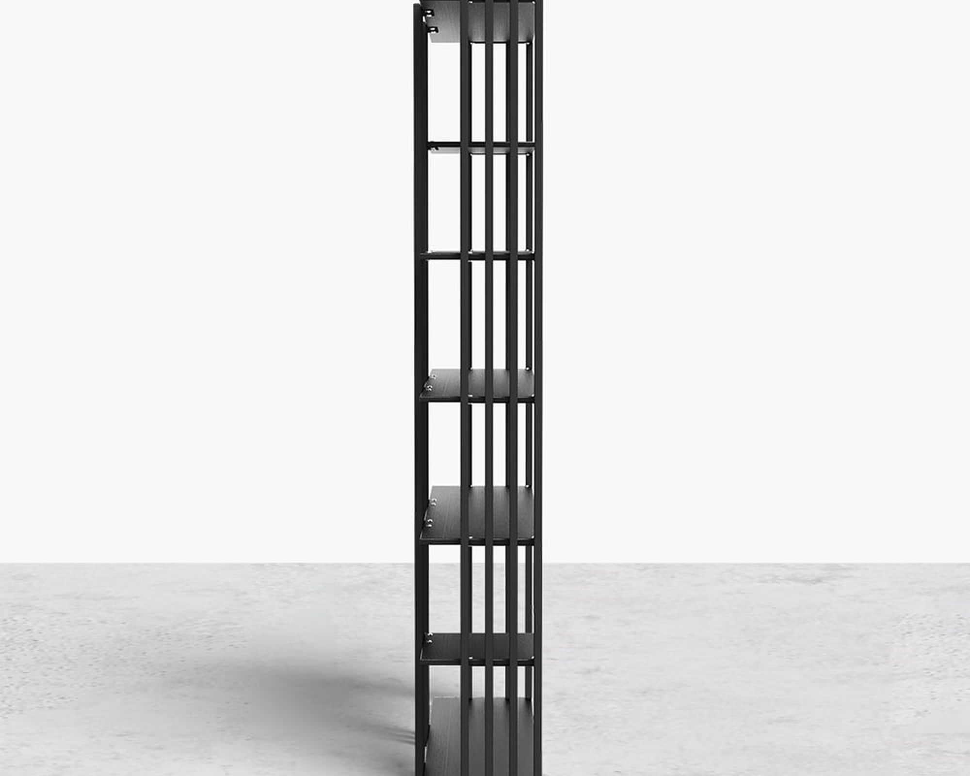 HMR Modern Etagere Bookshelf with 6-Shelf - Black