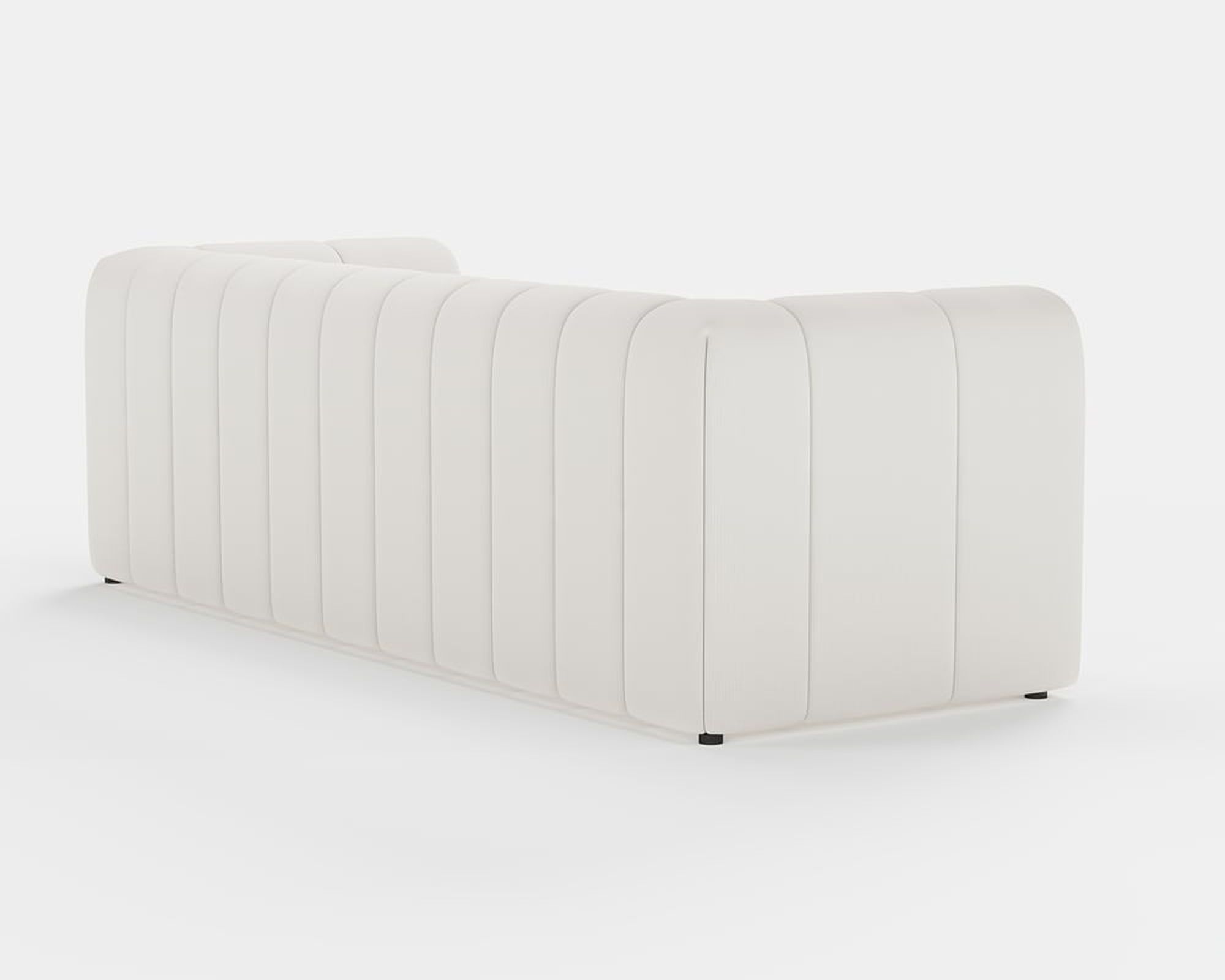 HMR Modern 3-Seater Sofa with Corduroy Upholstered - Off-White