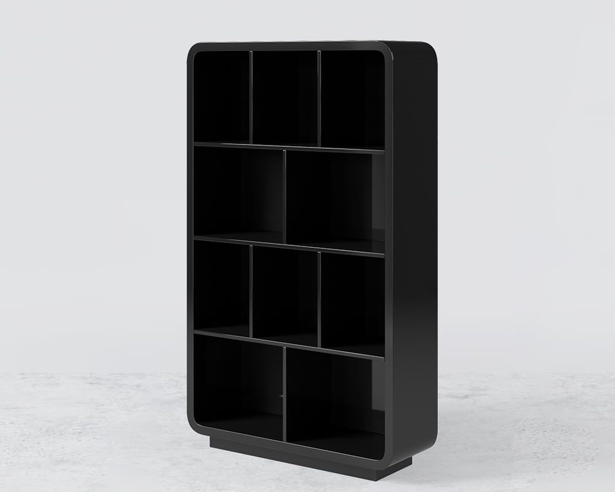 HMR Chicent 78.7" Modern Bookshelf 4-Tier Standard Bookcase with Rich Storage - Black