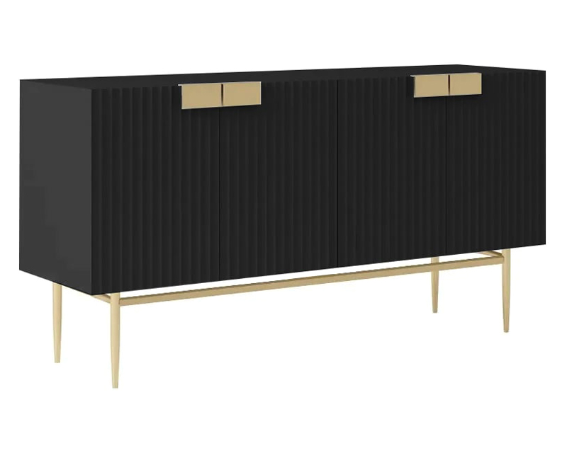 HMR Twixer 59" Sideboard Buffet with Doors and Storage - Black