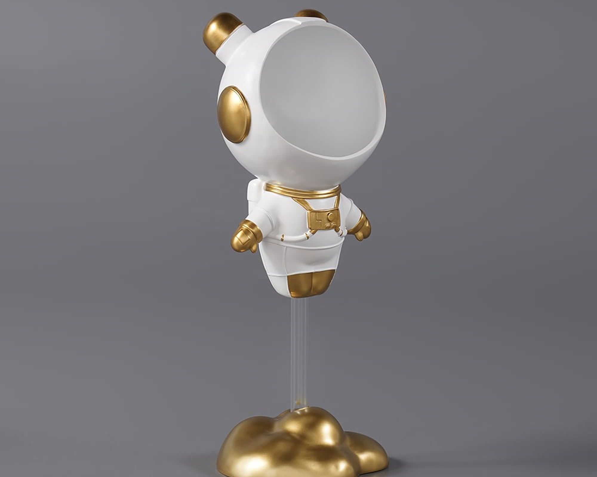 HMR Astronaut Resin Figurine Floating Side Table with Storage - Gold