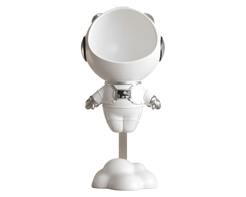 HMR Astronaut Resin Figurine Floating Side Table with Storage - White