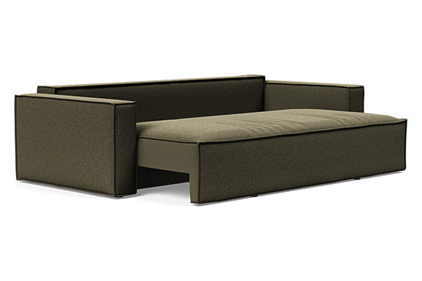 Innovation Living Newilla Sofa Bed with Standard Arms - 535 Bouclé Forest Green