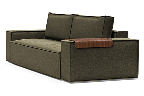 Innovation Living Newilla Sofa Bed with Wide Arms - 535 Bouclé Forest Green