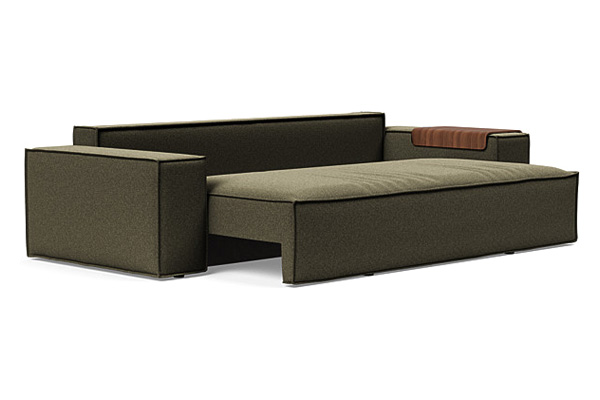 Innovation Living Newilla Sofa Bed with Wide Arms - 535 Bouclé Forest Green