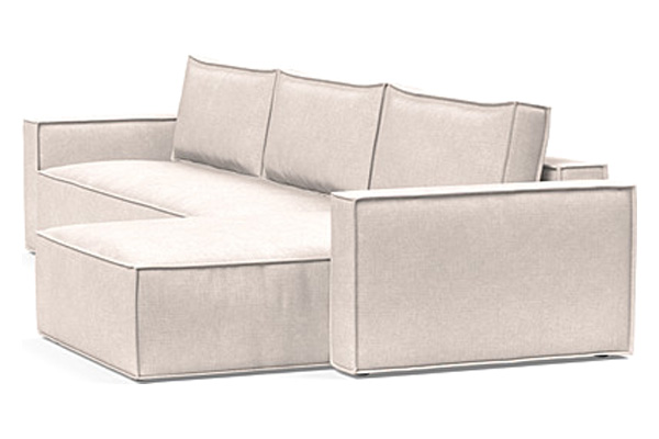 Innovation Living Newilla Sofa Bed With Lounger with Standard Arms - 255 Adario Basmati