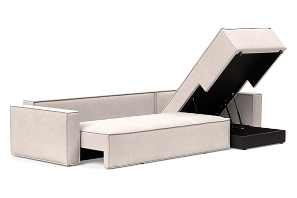 Innovation Living Newilla Sofa Bed With Lounger with Standard Arms - 255 Adario Basmati