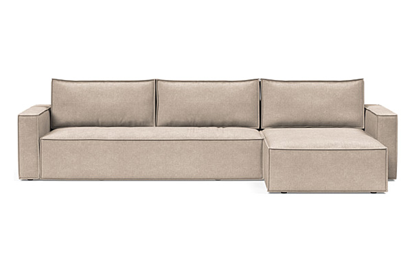 Innovation Living Newilla Sofa Bed With Lounger with Standard Arms - 257 Adario Taupe