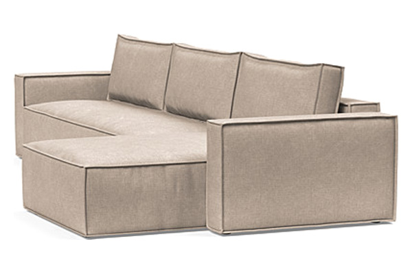 Innovation Living Newilla Sofa Bed With Lounger with Standard Arms - 257 Adario Taupe