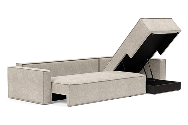 Innovation Living Newilla Sofa Bed With Lounger with Standard Arms - 280 Avella Sand