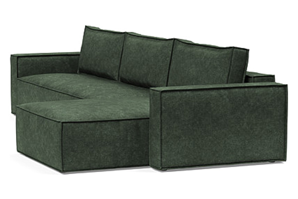 Innovation Living Newilla Sofa Bed With Lounger with Standard Arms - 281 Avella Pine Green